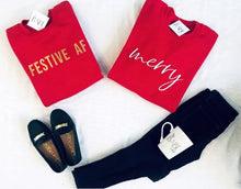 Load image into Gallery viewer, Merry or Santa Baby Crewneck Sweater