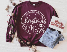 Load image into Gallery viewer, Probably Watching Christmas Movies Sweater or Tee