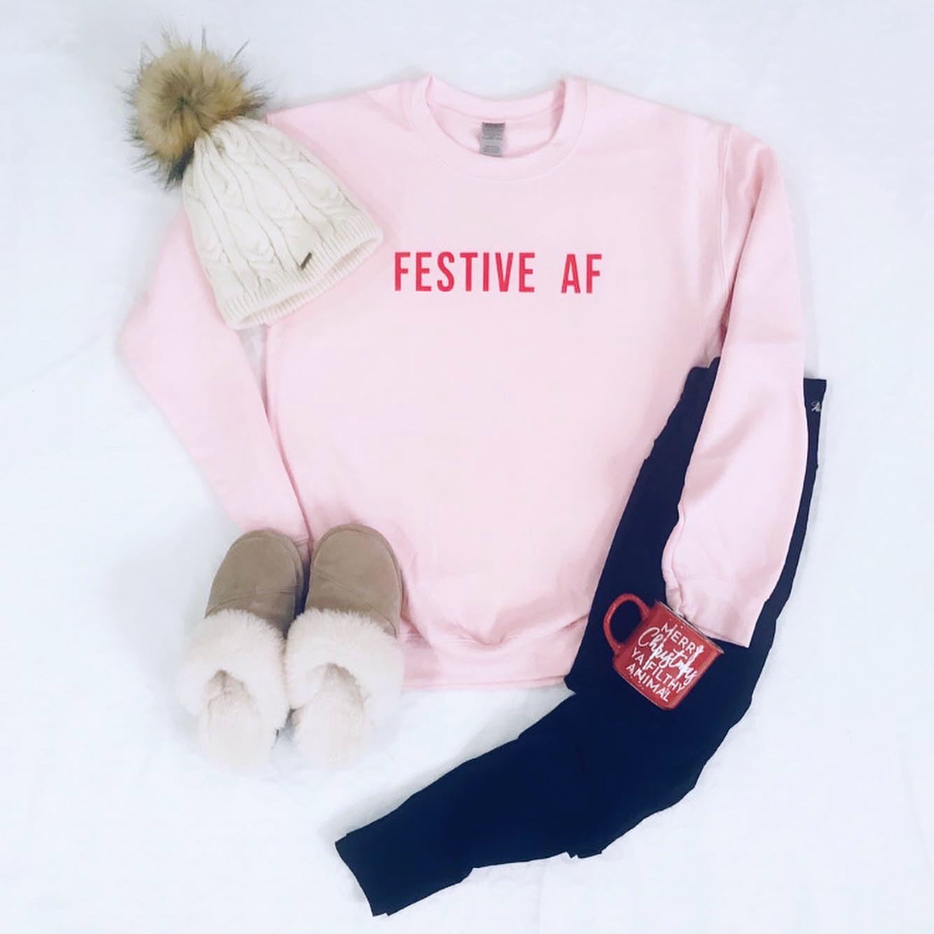 FESTIVE AF IN LIGHT PINK The Babe Label